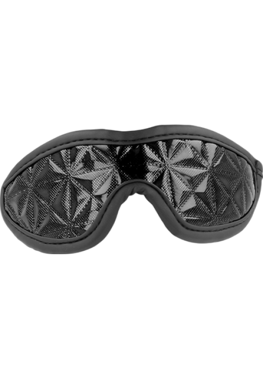 Κλειστή μάσκα από δερματίνη σε μαύρο χρώμα, μήκους 22 εκ.