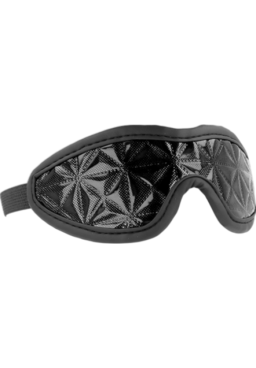 Κλειστή μάσκα από δερματίνη σε μαύρο χρώμα, μήκους 22 εκ.