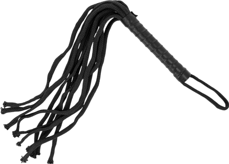 Μαστίγιο από σχοινί  σε μαύρο χρώμα, μήκους 60 εκ.
