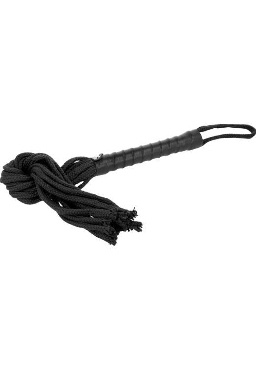 Μαστίγιο από σχοινί  σε μαύρο χρώμα, μήκους 60 εκ.
