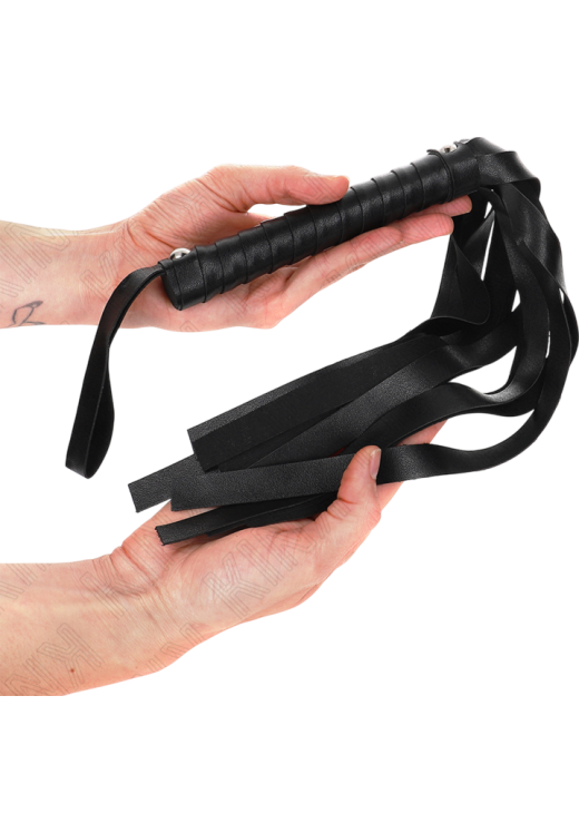 Μαστίγιο από δερματίνη σε μαύρο χρώμα, μήκους 90 εκ.