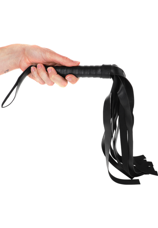 Μαστίγιο από δερματίνη σε μαύρο χρώμα, μήκους 90 εκ.