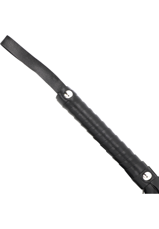 Μαστίγιο από δερματίνη σε μαύρο χρώμα, μήκους 90 εκ.