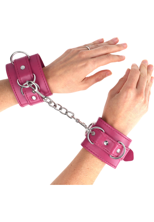 Bondage δεσμά από δερματίνη σε ροζ χρώμα