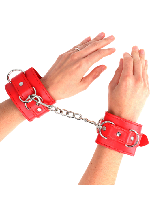 Bondage δεσμά από δερματίνη σε κόκκινο χρώμα