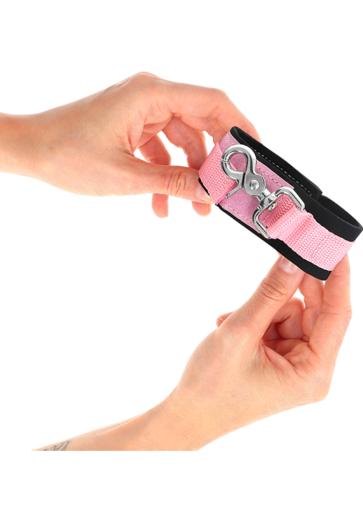 Bondage δεσμά από νeoprene σε ροζ χρώμα με ενσύρματο κοντρόλ