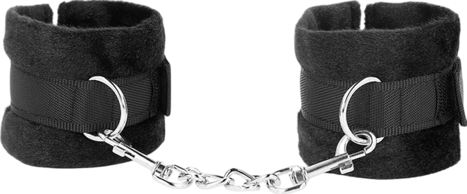 Bondage δεσμά από γουνα σε μαύρο χρώμα