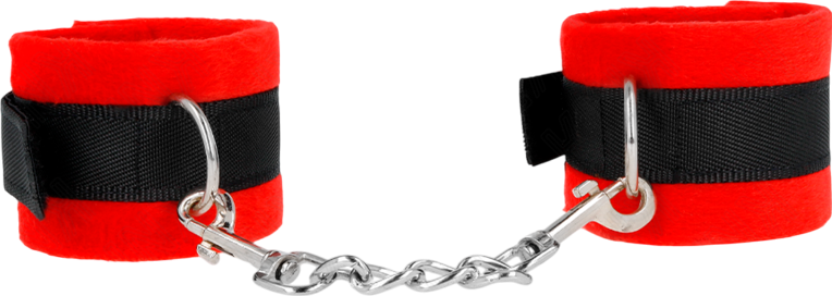 Bondage δεσμά από γούνα σε κόκκινο χρώμα