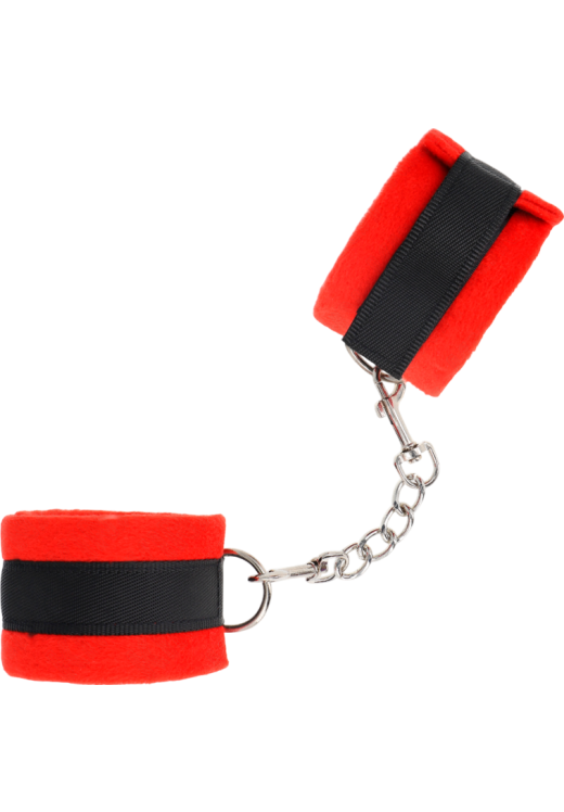 Bondage δεσμά από γούνα σε κόκκινο χρώμα