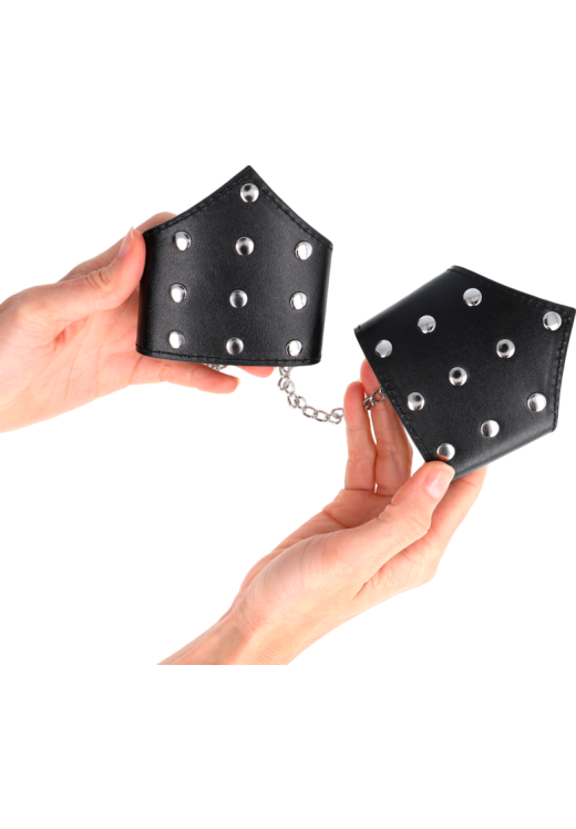 Bondage δεσμά από δερματίνη σε μαύρο χρώμα