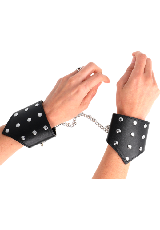 Bondage δεσμά από δερματίνη σε μαύρο χρώμα