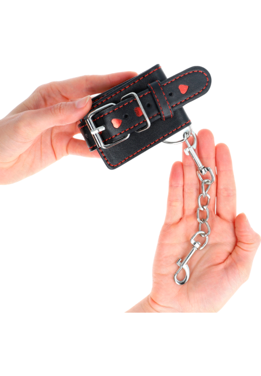 Bondage δεσμά από δερματίνη σε μαύρο χρώμα