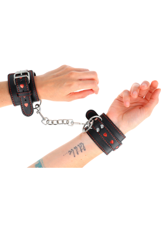 Bondage δεσμά από δερματίνη σε μαύρο χρώμα