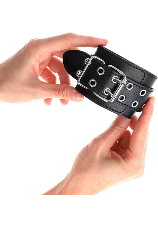 Bondage δεσμά από δερματίνη σε μαύρο χρώμα