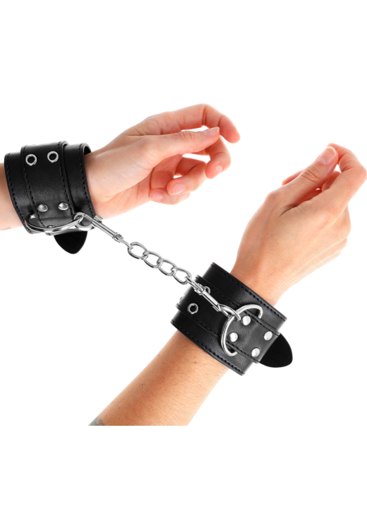 Bondage δεσμά από δερματίνη σε μαύρο χρώμα