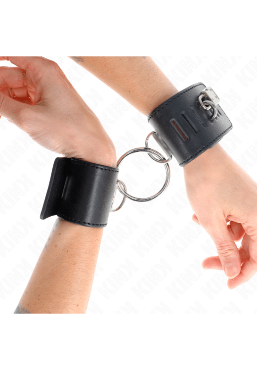 Bondage δεσμά από δερματίνη σε μαύρο χρώμα