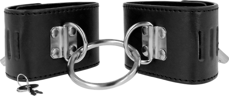 Bondage δεσμά από δερματίνη σε μαύρο χρώμα
