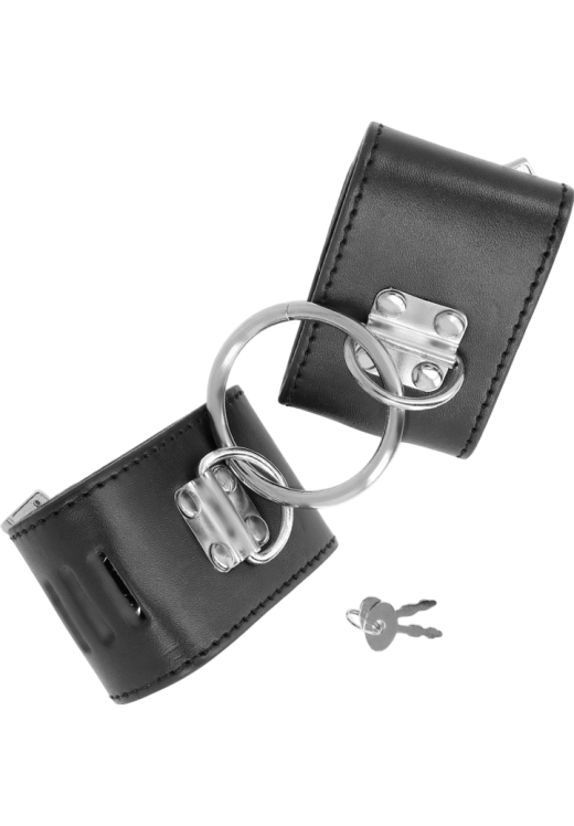 Bondage δεσμά από δερματίνη σε μαύρο χρώμα