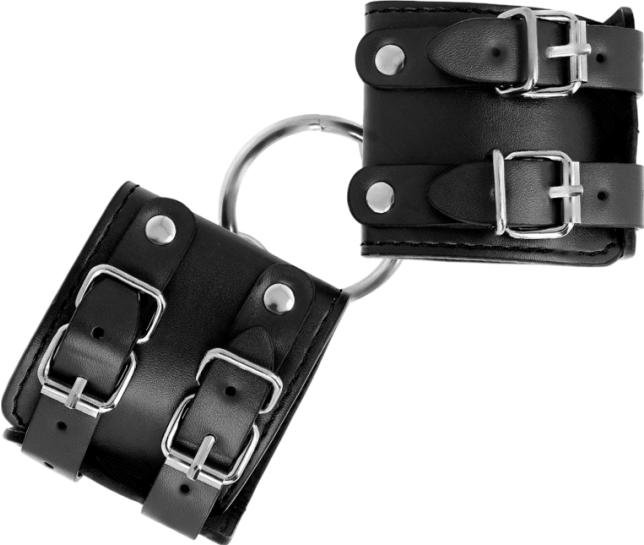 Bondage δεσμά από δερματίνη σε μαύρο χρώμα