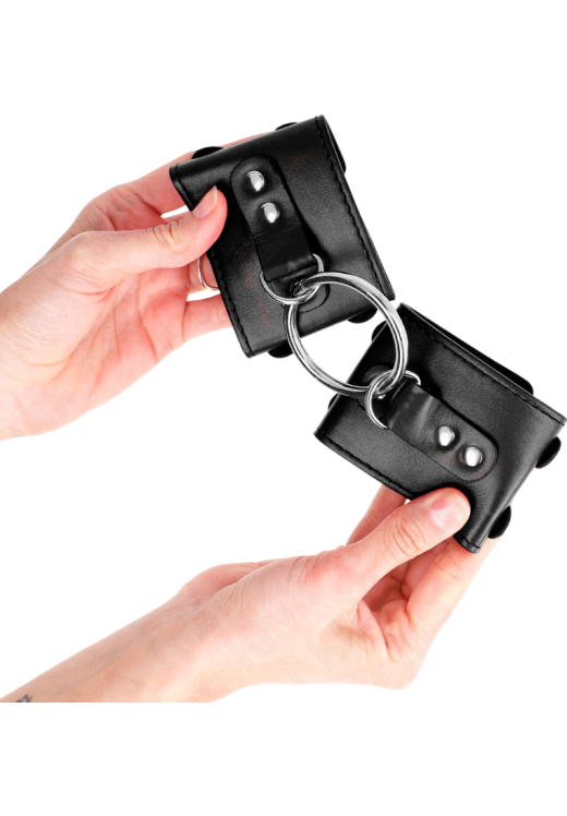 Bondage δεσμά από δερματίνη σε μαύρο χρώμα