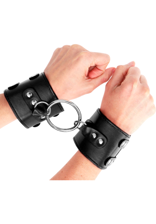 Bondage δεσμά από δερματίνη σε μαύρο χρώμα