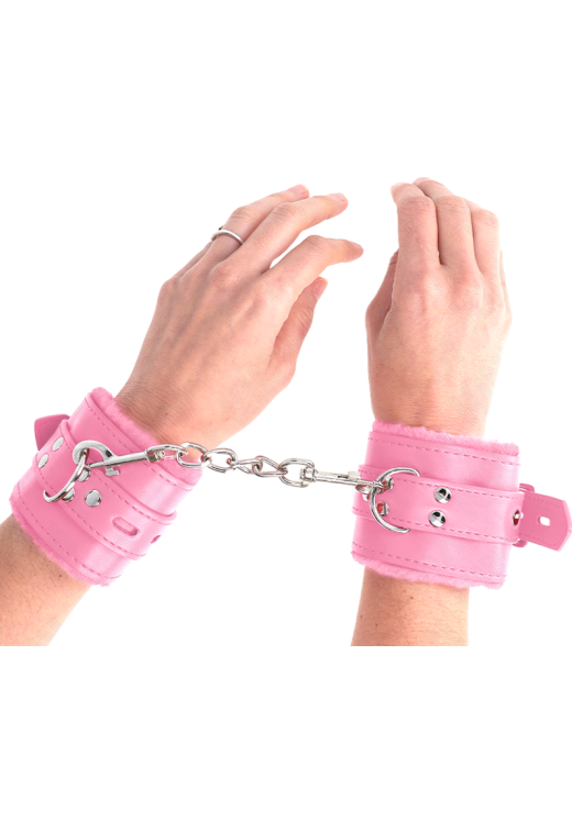 Bondage δεσμά από δερματίνη σε ροζ χρώμα