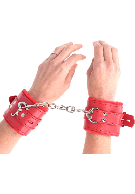 Bondage δεσμά από δερματίνη σε κόκκινο χρώμα