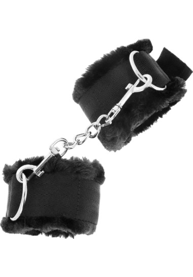 Bondage δεσμά από γούνα σε μαύρο χρώμα