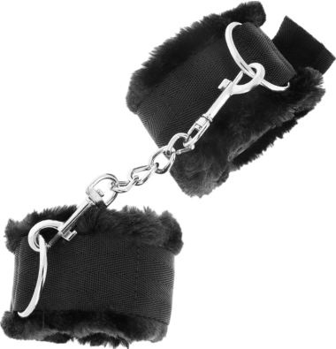 Bondage δεσμά από γούνα σε μαύρο χρώμα