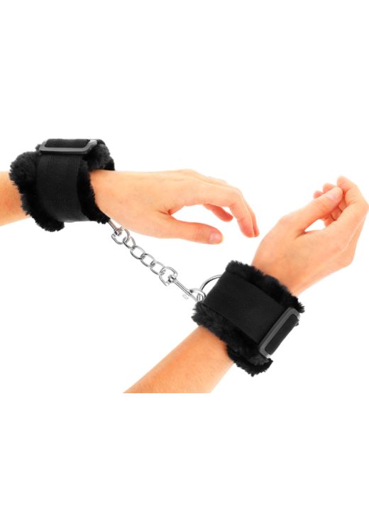 Bondage δεσμά από γούνα σε μαύρο χρώμα