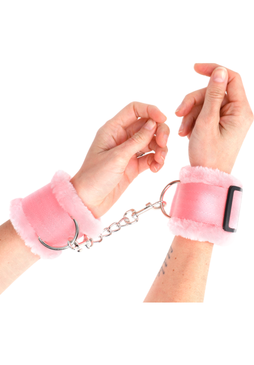 Bondage δεσμά από γούνα σε ροζ χρώμα