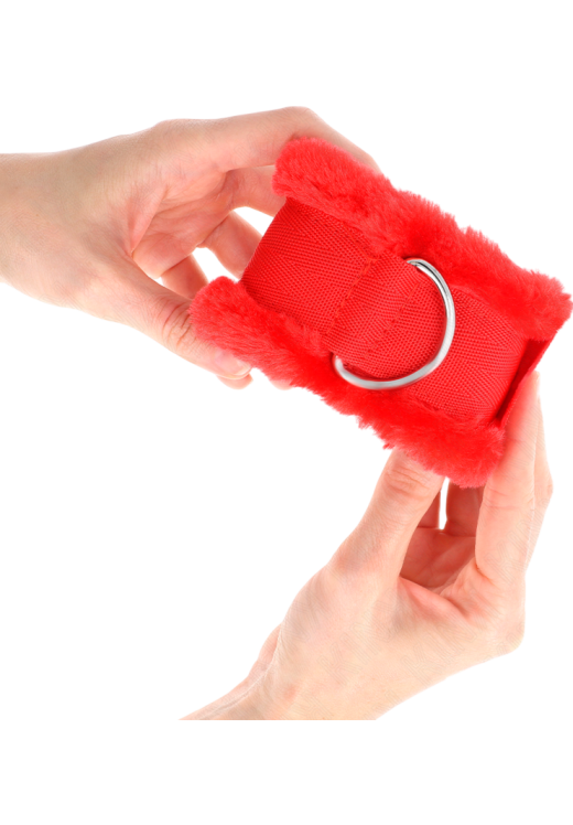 Δερμάτινα bondage δεσμά σε κόκκινο χρώμα, μήκους 25 εκ.