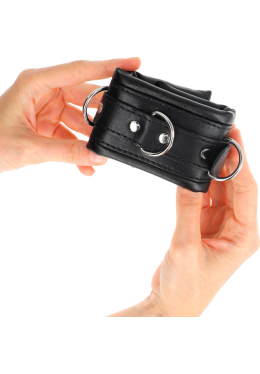 Bondage δεσμά από δερματίνη σε μαύρο χρώμα