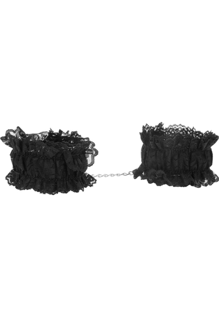 Kink Lace Elastic Wrist Restraints Black - Bondage Δεσμά - Loveberry.gr