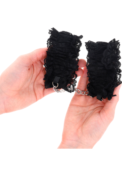 Δαντελωτά bondage δεσμά σε μαύρο χρώμα