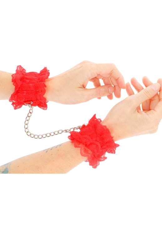 Δαντελωτά bondage δεσμά σε κόκκινο χρώμα