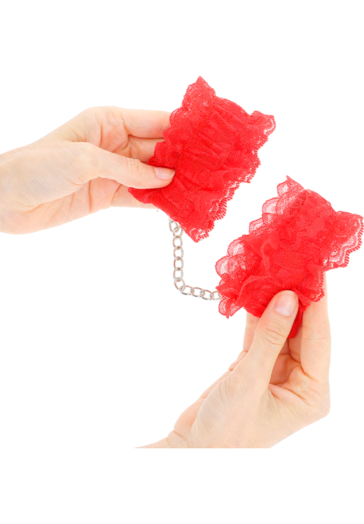 Δαντελωτά bondage δεσμά σε κόκκινο χρώμα