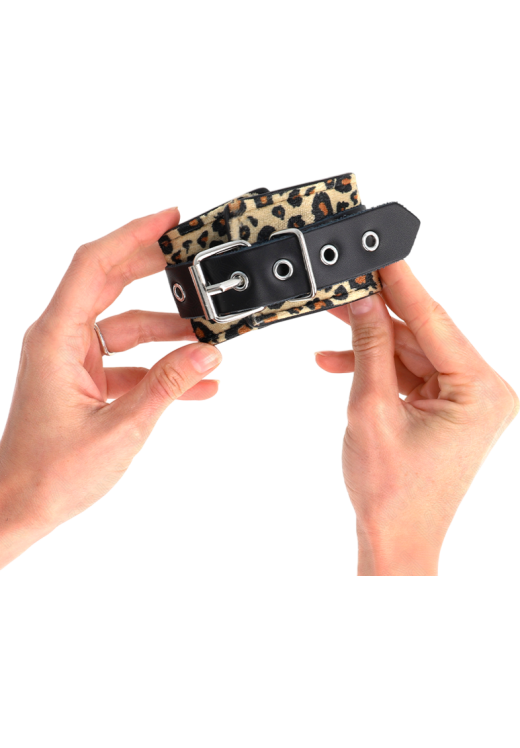 Bondage δεσμά από δερματίνη σε λεοπάρ χρώμα
