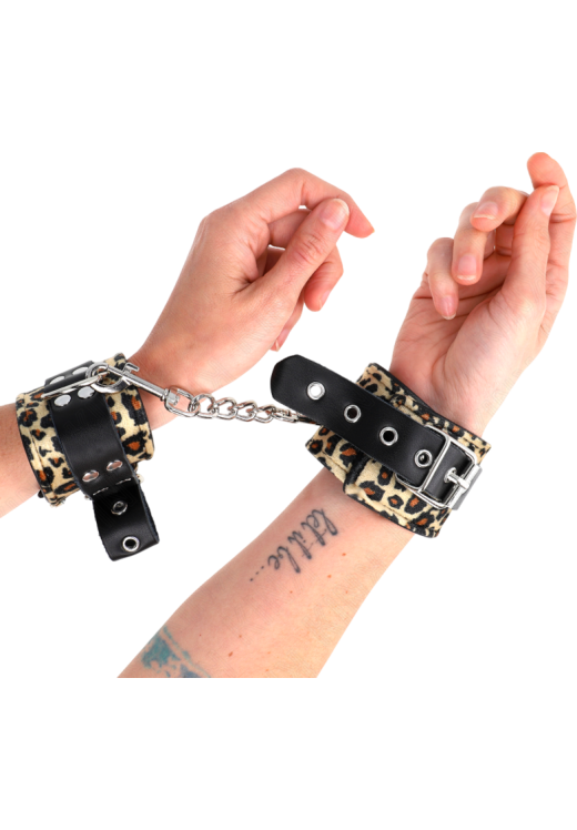 Bondage δεσμά από δερματίνη σε λεοπάρ χρώμα