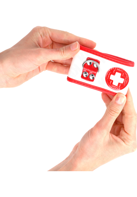 Bondage δεσμά από δερματίνη σε κόκκινο χρώμα