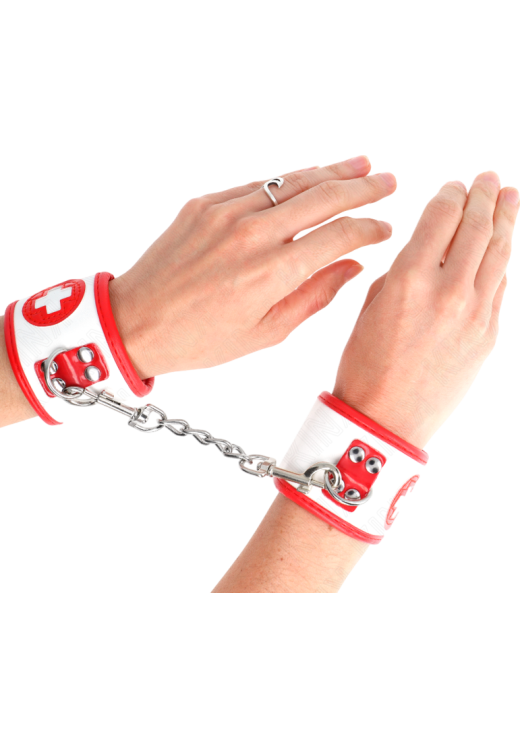 Bondage δεσμά από δερματίνη σε κόκκινο χρώμα