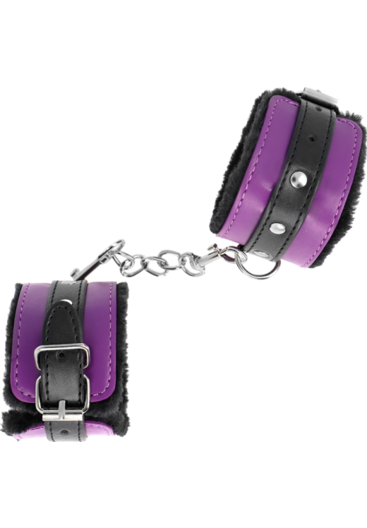 Bondage δεσμά από δερματίνη σε μοβ χρώμα