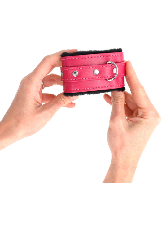 Bondage δεσμά από δερματίνη σε ροζ χρώμα