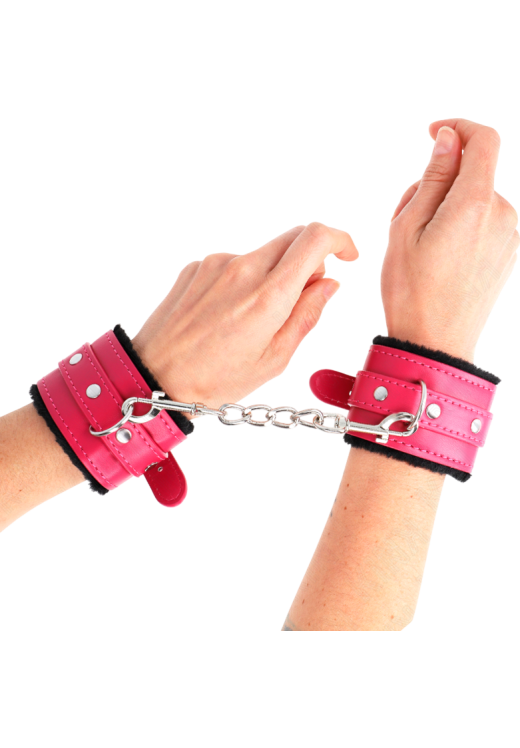 Bondage δεσμά από δερματίνη σε ροζ χρώμα