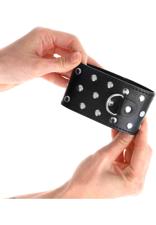 Bondage δεσμά από δερματίνη σε μαύρο χρώμα, μήκους 25 εκ.