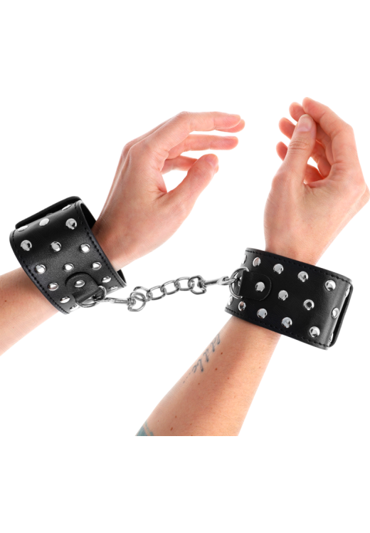 Bondage δεσμά από δερματίνη σε μαύρο χρώμα, μήκους 25 εκ.