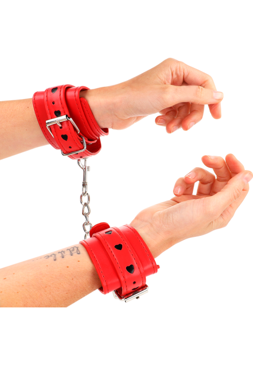 Bondage δεσμά από δερματίνη σε κόκκινο χρώμα