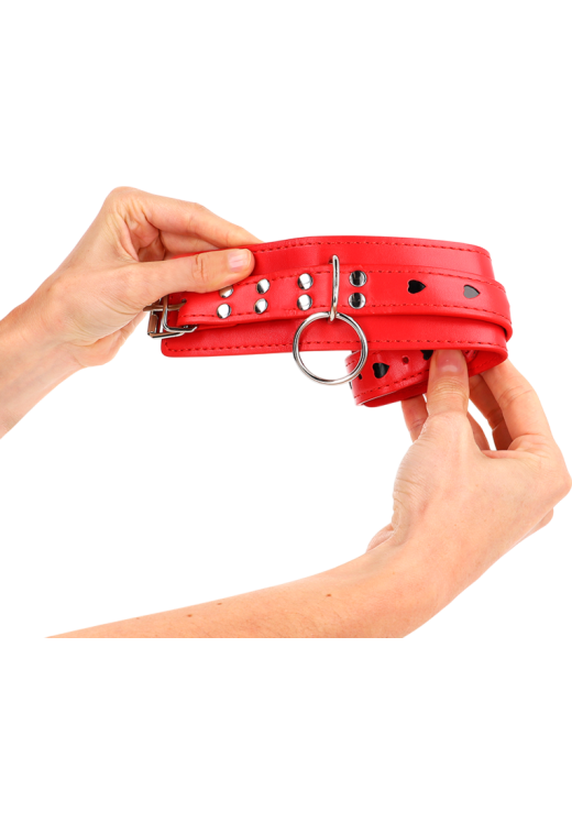 Bondage δεσμά από δερματίνη σε κόκκινο χρώμα