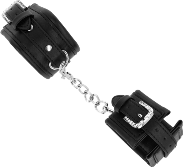 Bondage δεσμά από δερματίνη σε μαύρο χρώμα