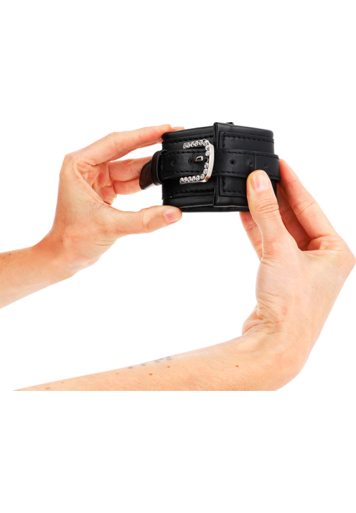 Bondage δεσμά από δερματίνη σε μαύρο χρώμα